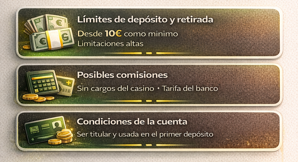 Casinos transferencia bancaria en España