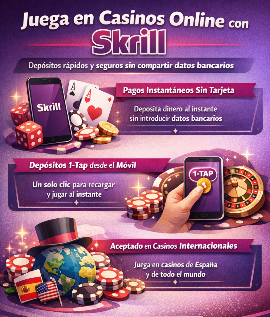 Mejores casinos online Skrill en España