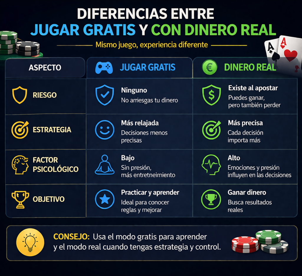 Blackjack online sin dinero